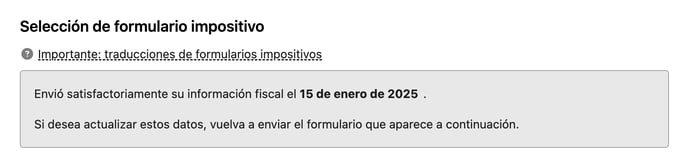 Songtrust - Formulario impositivo